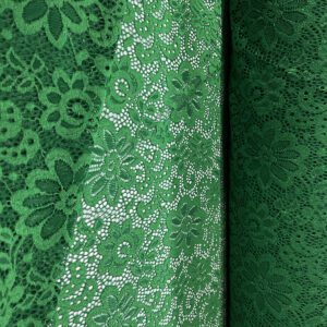 Čipka Deep Lake je zelena elastična čipka – prozračna i elegantna
