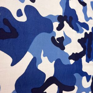 Plava kamuflažna pamučna tkanina Urban Blue Camo sa vojno-urbanim printom