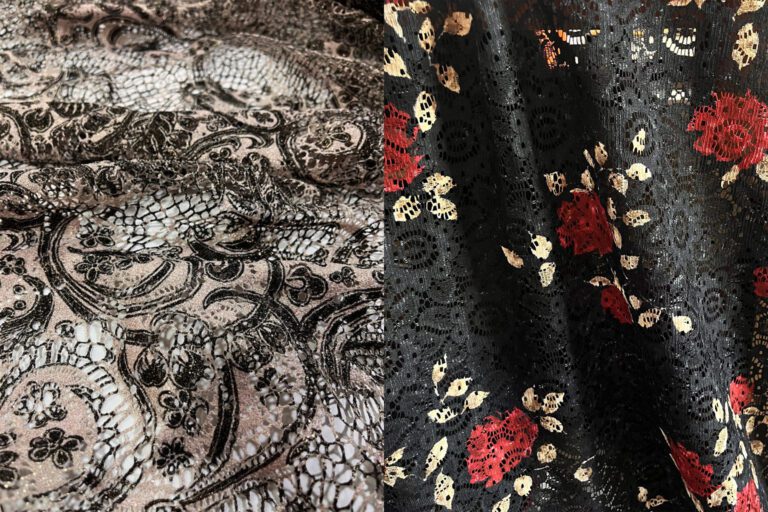 čipkasta tkanina sa cvetnim uzorkom