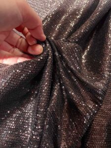 Pamučna likra sa mikro-šljokicama u glamuroznoj čokoladnoj boji