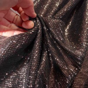 Pamučna likra sa mikro-šljokicama u glamuroznoj čokoladnoj boji