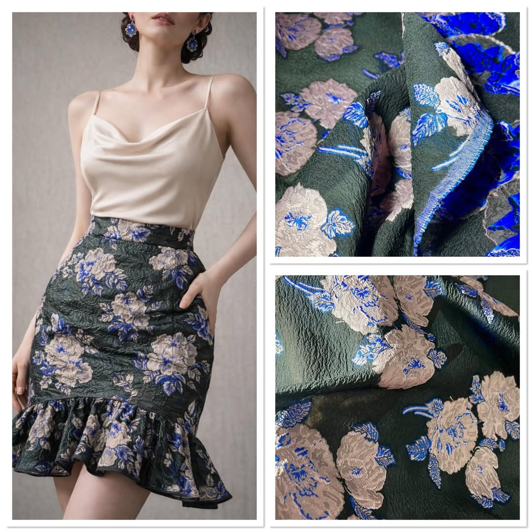 Elegantni brokat sa cvetnim uzorkom u nežnim tonovima