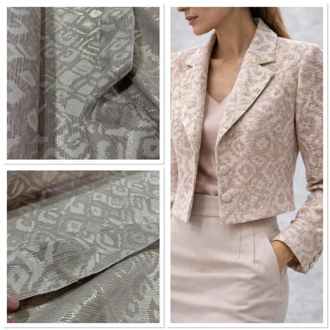 brokat žakard – champagne rose